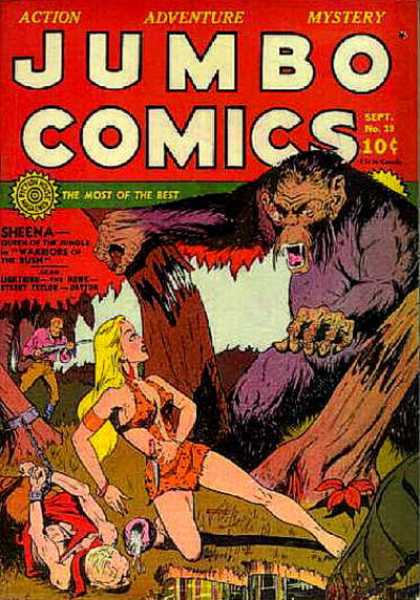Jumbo Comics 19 - Sheena - Gorilla - Chain - Gun