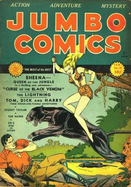 Jumbo Comics 24 - Sheena - Panther - Curse Of The Black Venom - Stuart Taylor - Jungle