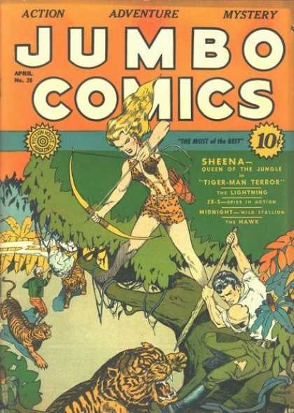 Jumbo Comics 26 - Sheena - Action - Adventure - Mystery - Tiger
