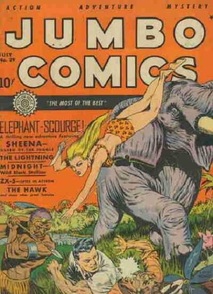 Jumbo Comics 29 - Elephant - Sheena - Knife - Spear