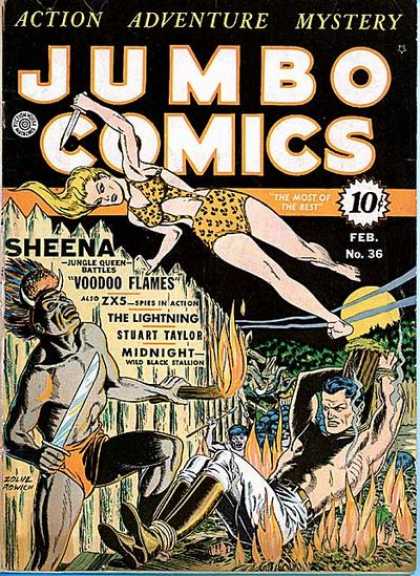 Jumbo Comics 36 - Sheena - Voodoo Flames - Spies In Action - The Lightning - Stuart Taylor