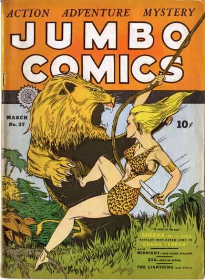 Jumbo Comics 37 - Sheena - Knife - Lion