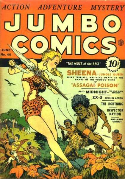 Jumbo Comics 40 - Sheena - June - Assagai Poison - Inspector Dayton - Knife