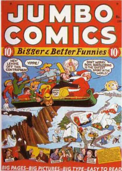 Jumbo Comics 5 - Santa Claus - Cowboy - Sled - Falling - Snow