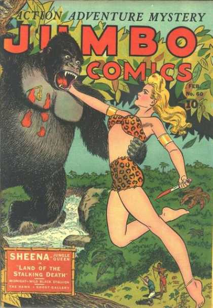 Jumbo Comics 60 - Gorilla - Sheena - Action - Jungle Queen - Mystery