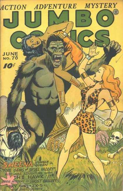 Jumbo Comics 76 - Sheena Jungle Queen - The Hawk - Sky Girl - Ghost Gallery - Zx-5