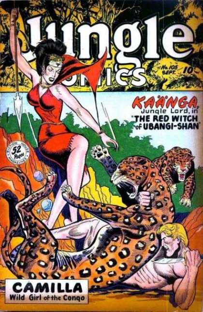Jungle Comics 105 - Kaanga Jungle Lord - The Red Witch Of Ubangi-shan - Cheetah - Spear - Camilla Wild Girl Of The Congo