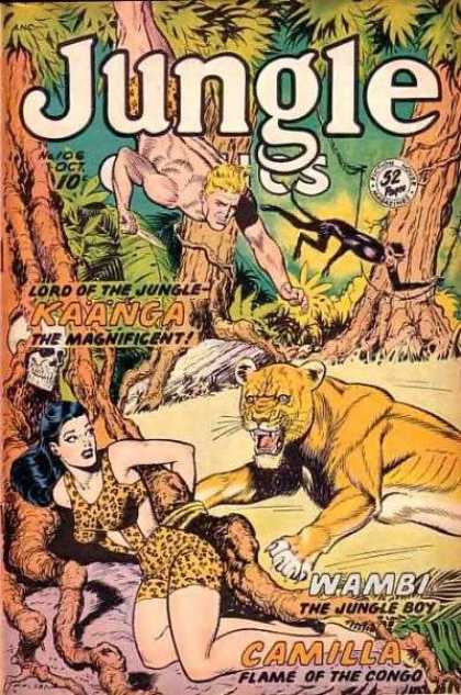 Jungle Comics 106 - Lord Of The Jungle - Kaanga The Magnificent - Wambi The Jungle Boy - Monkey - Camilla Flame Of The Congo