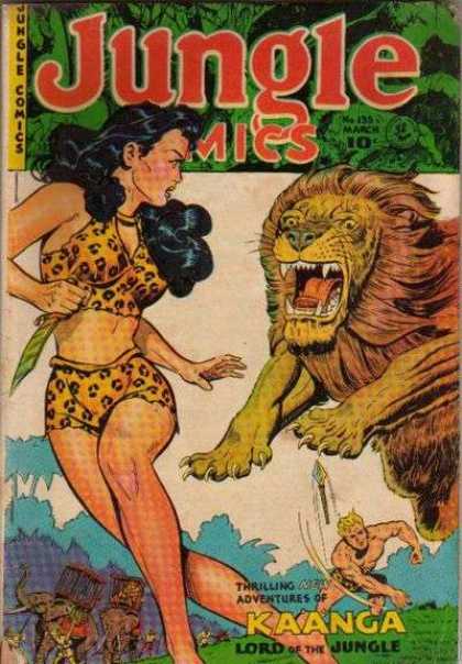 Jungle Comics 135 - Lion - Elephants - Dark Hair - Lord Of The Jungle - Kaanga