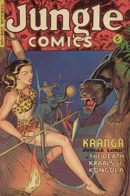 Jungle Comics 136 - Wild Animals - Jungle Lord - Spear - The Death Kraals Of Kongola - Lady