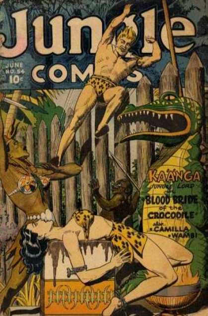 Jungle Comics 54 - Animals - Vine - Aligator - Crocodile - Jungle