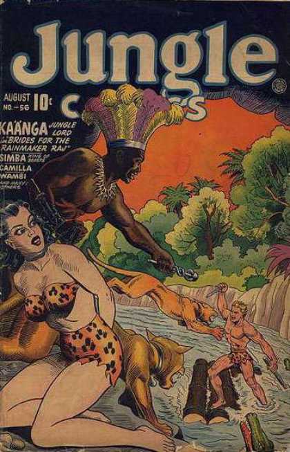 Jungle Comics 56 - Woman - Tiger - River - Tree - 10c