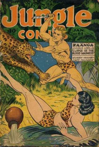 Jungle Comics 61 - Kaanga Jungle Lord In - Curse Of The Blood Madness - Simba Wambi Capt Thunder - Damsel In Distress - Cheetah