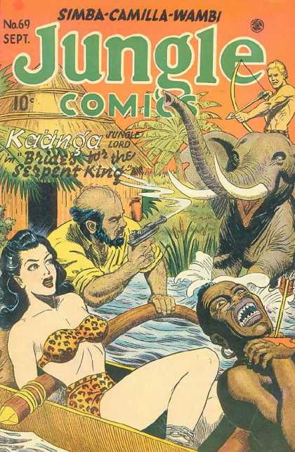 Jungle Comics 69 - Elephant - Jungle - Brides For The Serpent King - River - Hut
