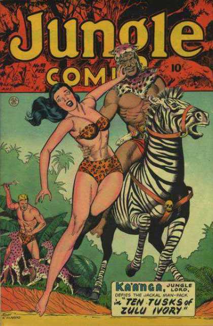 Jungle Comics 98 - Savage - Zebra - Kaanga - Ten Tusks Of Zulu Ivory - Cheetah