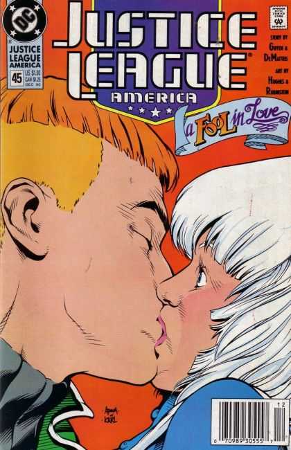 Justice League America 45 - Approved By The Comics Code Authority - Dc - Kiss - A Fool In Love - Dec - Adam Hughes