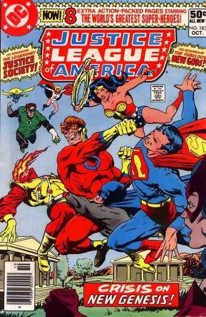 Justice League of America 183 - Super Woman - Super Man - Flying Heroes - Crisis - Fiery Hair - Jim Starlin