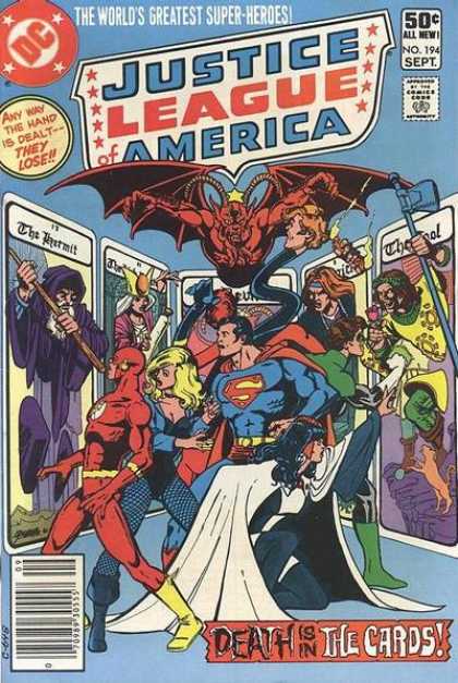 Justice League of America 194 - Justice League Of America - Any Way The Hand Is Dealt - They Lose - Death Is In The Cards - Superman - The Hermit - George Perez