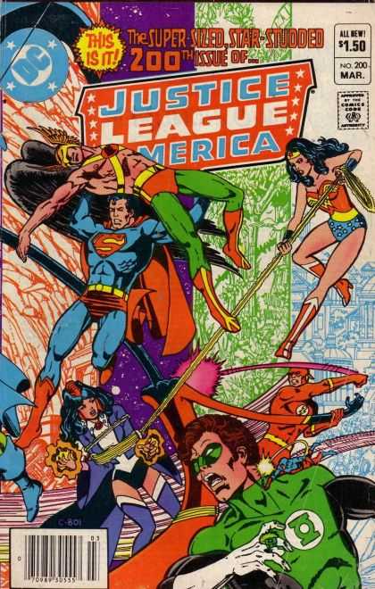 Justice League of America 200 - Wonder Woman - Superman - Hawk - Green Lantern - Flash - George Perez