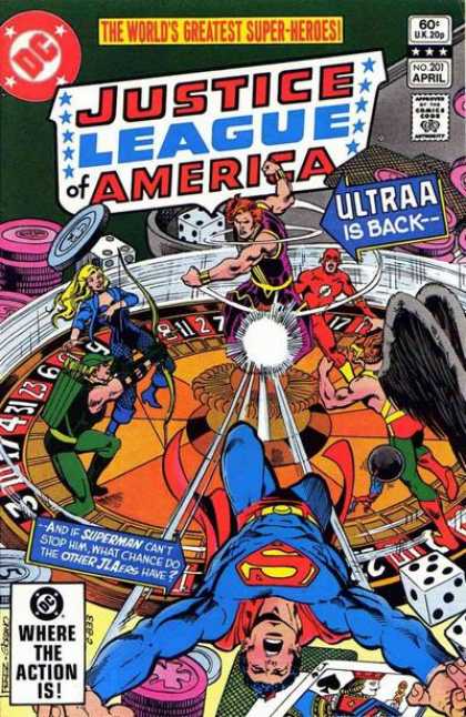Justice League of America 201 - Superhumans - Superman - Robinson - Dice - Coins - Dick Giordano, George Perez