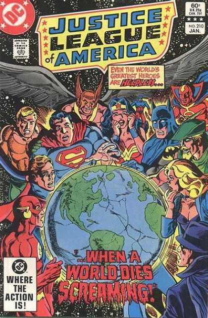 Justice League of America 210 - Superman - Batman - Wonderwoman - Planet Earth - When A World Dies Screaming - Richard Buckler