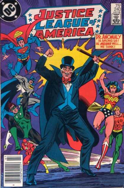 Justice League of America 240 - Dr Anomaly Is Among Us He Means Well We Think - Superman - Wonderwoman - Batman - Cane