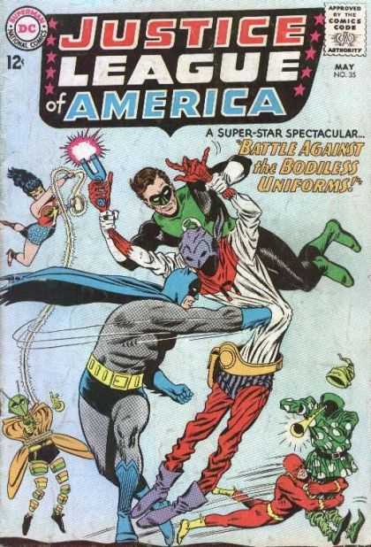 Justice League of America 35 - Old Comic Book - Collector Book - Green Person - Dc Comics - Superhero Battle