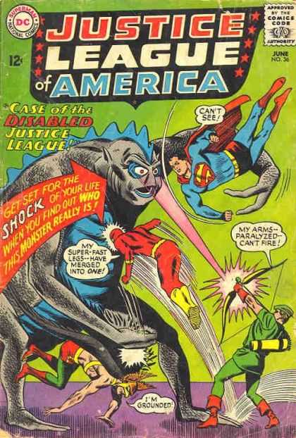 Justice League of America 36 - Superman - Flash - Monster - Fight - Zoom