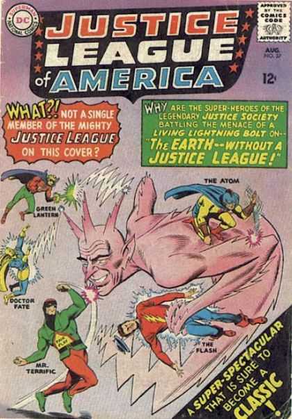 Justice League of America 37 - Approved By The Comics Code Authority - Superman - National Comics - The Atom - Doctor Fate