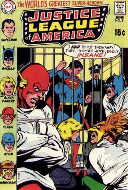 Justice League of America 81 - Jail - Superman - Batman - Flash - Hawkman - Neal Adams