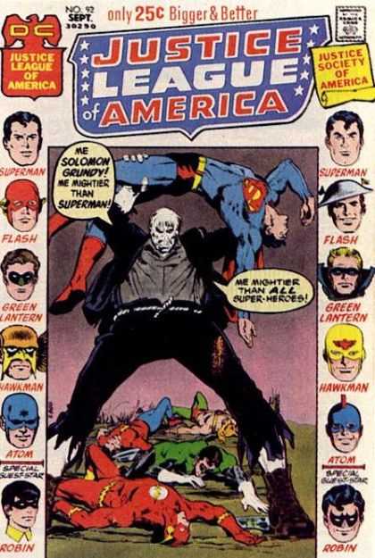 Justice League of America 92 - Dc - No92 Sept - Only 25c - Justice Society Of America - Superman Flashrobingreen Lanternatom - Neal Adams