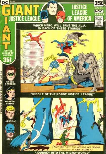 Justice League of America 93 - Riddle Of The Robot Justice League - Wonder Woman - Green Lantern - Aquaman - Atom - Dick Giordano