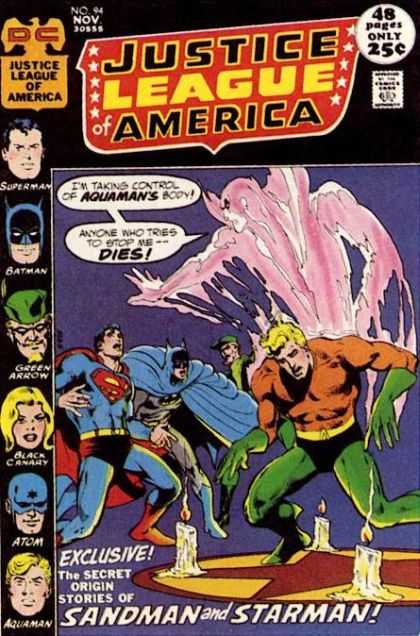 Justice League of America 94 - Aquaman - Batman - Superman - Green Arrow - Candles - Neal Adams