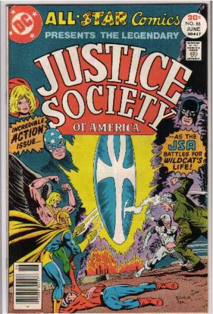 Justice Society of America 66 - 30 Cents - No 66 June - Jsa - Wildcat - Incredible Action Issue