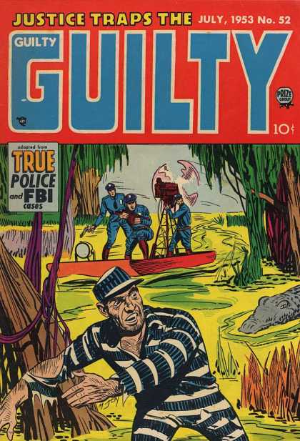 Justice Traps the Guilty 52 - Convict - Alligator - Police - Bayou - Boat