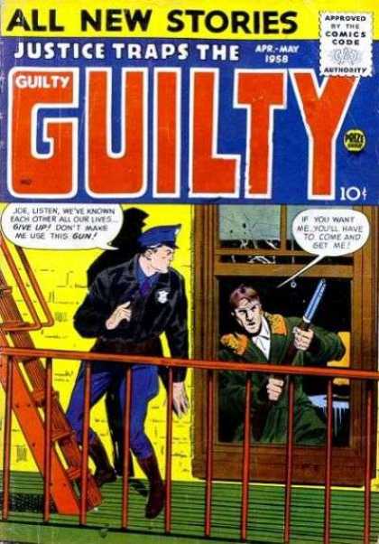 Justice Traps the Guilty 92 - Speech Bubble - Weapon - Window - Police - April