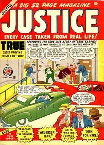 Justice 16 - A Big 52 Page Magazine - True - Car - Cop - Murder Rap