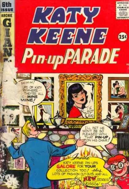 Katy Keene Pin Up Parade 6 - Framed Pictures - Woman - Pinup Poses - Man In Blue Jacket - Little Girl
