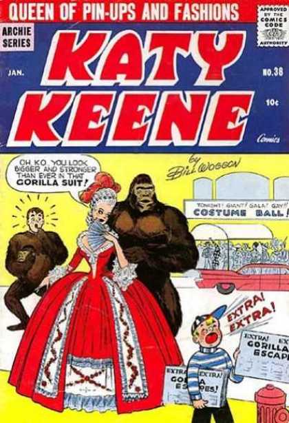 Katy Keene 38 - Archie - Gorillas - Newspaper - Victorian Dress - Costume Ball