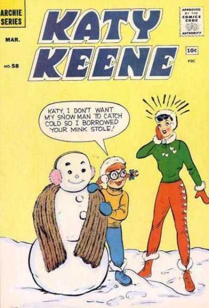 Katy Keene 58 - Snowman - Scarf - Ear Muff - Snow Boots - Sweater