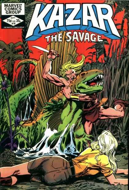 Kazar 18 - Barbarian - Dinosaur - Jungle - Knife - Blonde Woman