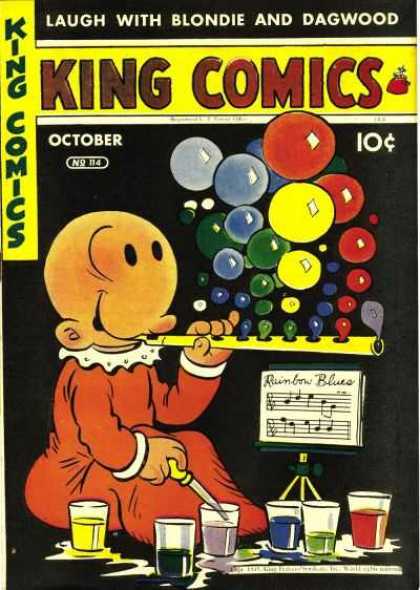 King Comics 114 - Blondie And Dagwood - October - 10 Cents - Colored Bubbles - King Comics