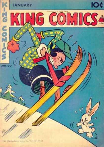 King Comics 129 - Olive Oyle - Skis - Mountain - Trees - Snow