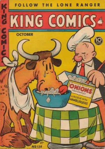 King Comics 138 - Follow The Lone Range - Cow - Man - Onions - Table