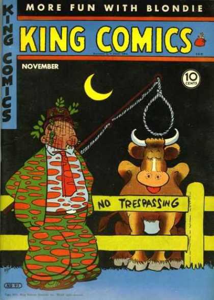 King Comics 91 - No Tresspassing - Night - Cow - Fence - November