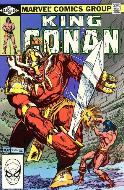 Giant - Sword - Jungle - Tooth Necklace - Stone Wall - Bill Sienkiewicz King Conan 11 - Giant - Sword - Jungle - Tooth Necklace - Stone Wall - Bill Sienkiewicz