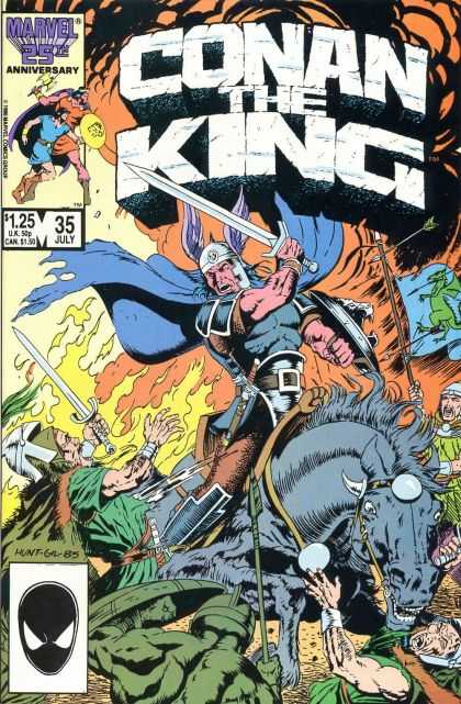 King Conan 35 - Conan The King - Marvel Comics - Conan On Horse - Lion Shield - Charge