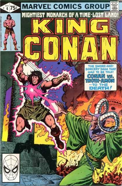 King Conan 4 - Dec - Marvel Comics Group - Approved By The Comics Code Authority - Sword - Mightiest Monarch Of A Time-lost Land - Ernie Chan, John Buscema