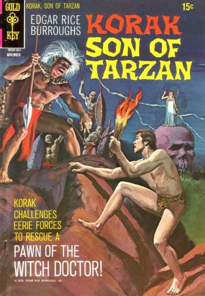 Son Of Tarzan - Edgar Rice Burroughs - Korak Challenges Eerie Forces - Pawn Of The Witch Doctor - Gold Key Korak 38 - Son Of Tarzan - Edgar Rice Burroughs - Korak Challenges Eerie Forces - Pawn Of The Witch Doctor - Gold Key