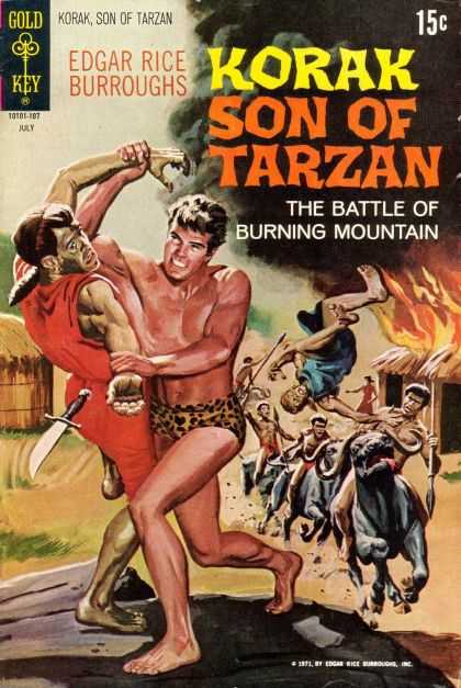 Gold Key - The Battle Of Burning Mountain - Fire - Knife - Edgar Rice Burroughs Korak 42 - Gold Key - The Battle Of Burning Mountain - Fire - Knife - Edgar Rice Burroughs